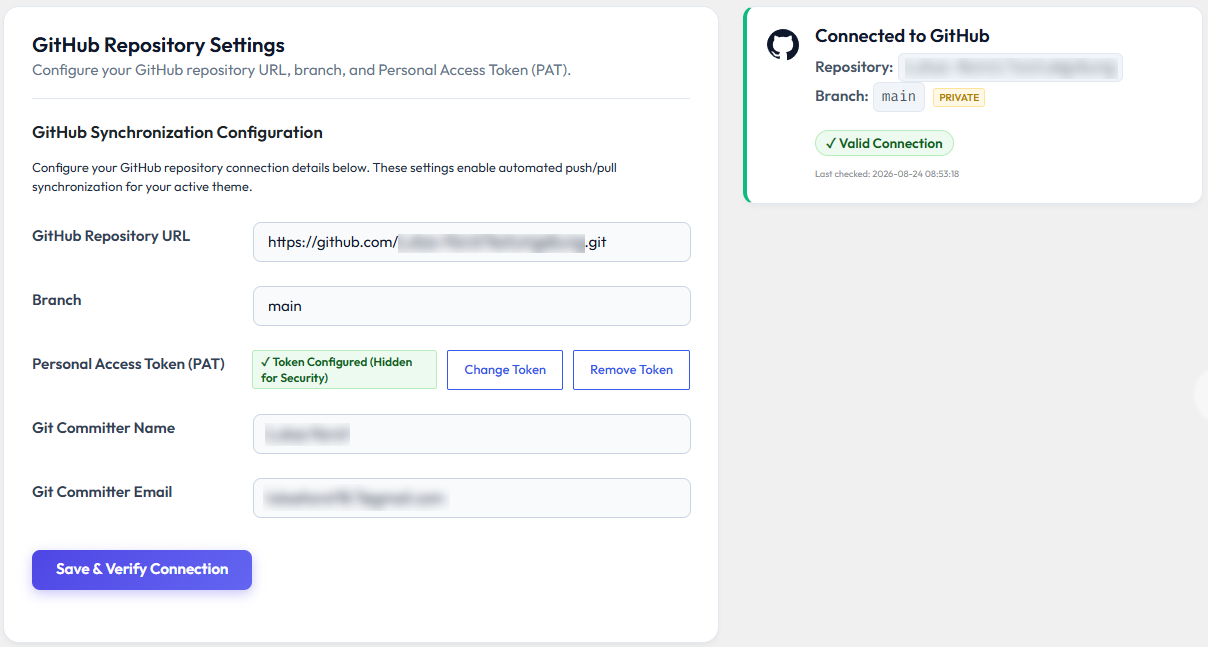 Theme File Manager & Git Sync Settings